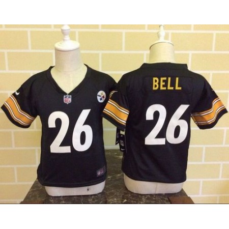 Toddler Nike Steelers #26 Le'Veon Bell Black Team Color Stitched NFL Elite Jersey