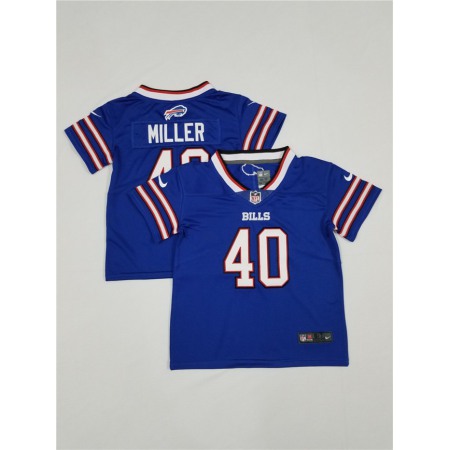 Toddlers Buffalo Bills #40 Von Miller Blue Vapor Untouchable Limited Stitched Jersey