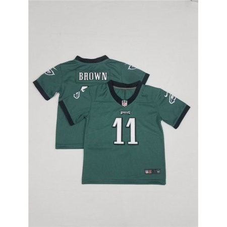 Toddlers Philadelphia Eagles #11 A. J. Brown Green Vapor Untouchable Stitched Football Jersey