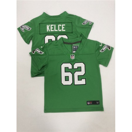 Toddlers Philadelphia Eagles #62 Jason Kelce Green Vapor Throwback Stitched Football Jersey