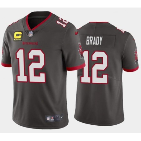 Toddlers Tampa Bay Buccaneers #12 Tom Brady Gray With C Patch Stitched Jersey