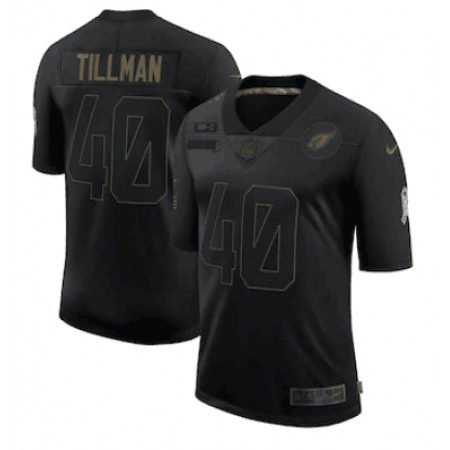 Women's Arizona Cardinals #40 Pat Tillman 2020 Black Salute To Service Limited Stitched Jersey (Run small