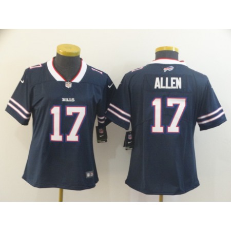 Women's Buffalo Bills #17 Josh Allen Navy Inverted Legend Stitched NFL Jersey