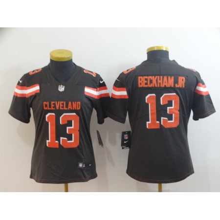 Women's Cleveland Browns #13 Odell Beckham Jr. Brown Vapor Untouchable Limited Stitched NFL Jersey(Run Small)