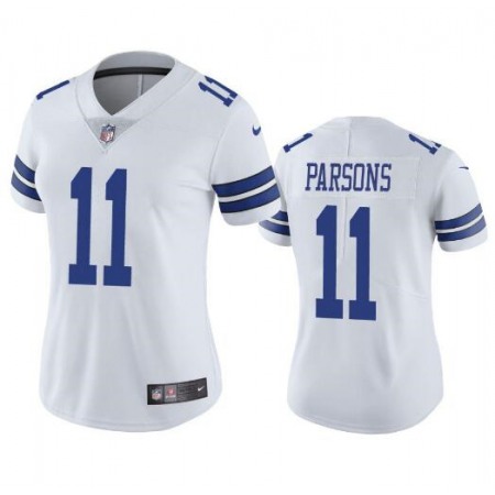 Women's Dallas Cowboys #11 Micah Parsons White Vapor Untouchable Limited Stitched Jersey(Run Small)