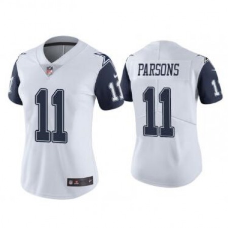Women's Dallas Cowboys #11 Micah Parsons White Vapor Untouchable Limited Stitched Jersey(Run Small)