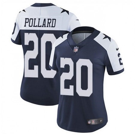 Women's Dallas Cowboys #20 Tony Pollard Navy Thanksgiving Vapor Untouchable Limited Stitched Football Jersey(Run Small