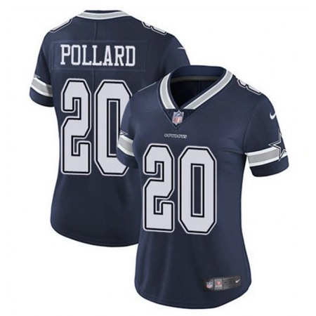 Women's Dallas Cowboys #20 Tony Pollard Navy Vapor Untouchable Limited Stitched Football Jersey(Run Small