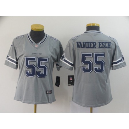 Women's Dallas Cowboys #55 Leighton Vander Esch Gray Inverted Legend Stitched NFL Jersey