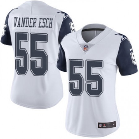 Women's Dallas Cowboys #55 Leighton Vander Esch Navy/White Vapor Untouchable Limited Stitched Jersey(Run Small