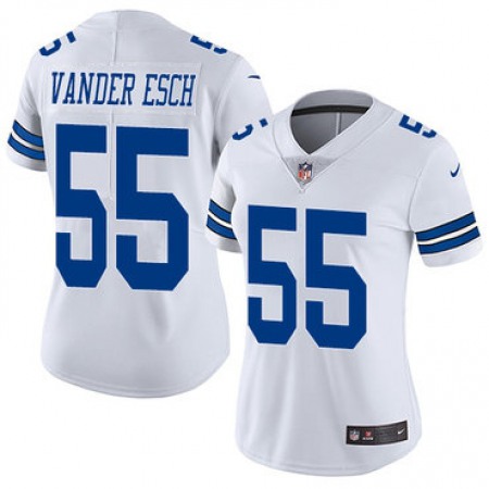 Women's Dallas Cowboys #55 Leighton Vander Esch White Vapor Untouchable Limited Stitched Jersey(Run Small
