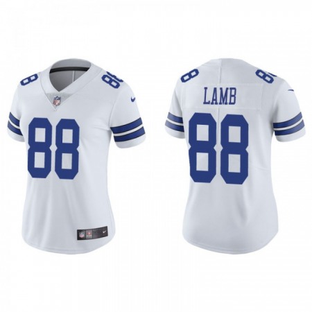Women's Dallas Cowboys #88 CeeDee Lamb White Vapor Untouchable Limited Stitched Jersey(Run Small