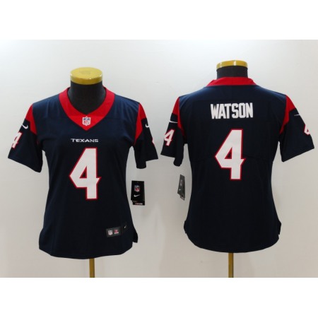 Women's Houston Texans #4 Deshaun Watson Navy Blue Team Color Vapor Untouchable Limited Stitched NFL Jersey