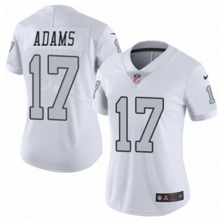 Women's Las Vegas Raiders #17 Davante Adams White Color Rush Limited Stitched Jersey(Run Small)