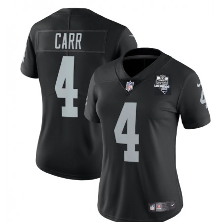 Women's Las Vegas Raiders #4 Derek Carr Black 2020 Inaugural Season Vapor Untouchable Limited Stitched Jersey(Run Small)