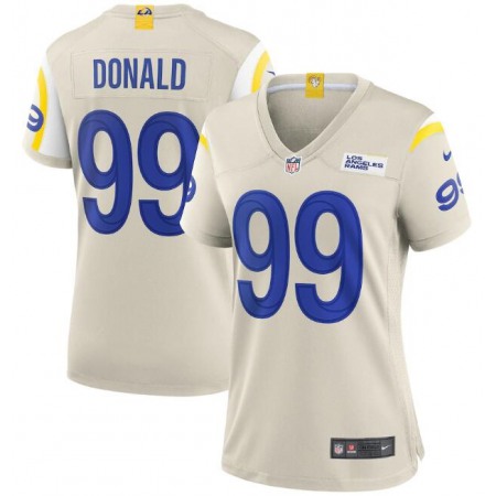 Women's Los Angeles Rams #99 Aaron Donald Bone Vapor Untouchable Limited Stitched Jersey(Run Small)