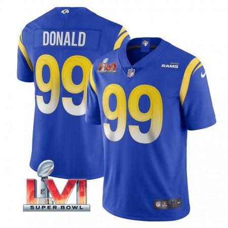 Women's Los Angeles Rams #99 Aaron Donald 2022 Royal Super Bowl LVI Vapor Limited Stitched Jersey(Run Small)