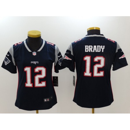 Women's New England Patriots #12 Tom Brady Navy Limited Stitched NFL Jersey