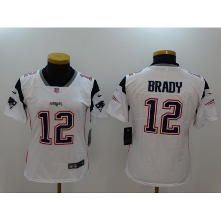 Women's New England Patriots #12 Tom Brady White Vapor Untouchable Limited Stitched NFL Jersey