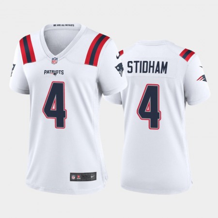 Women's New England Patriots #4 Jarrett Stidham White Stitched Jersey(Run Small)