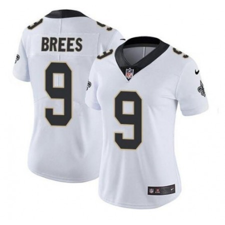 Women's New Orleans Saints #9 Drew Brees White Vapor Untouchable Limited Stitched Jersey(Run Small)