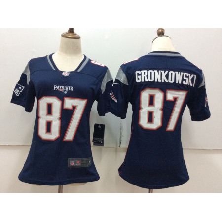 Women's Nike New England Patriots #87 Rob Gronkowski Navy Blue Team Color Stitched NFL Vapor Untouchable Limited Jersey