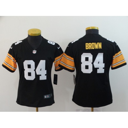 Women's NFL Pittsburgh Steelers #84 Antonio Brown Black Vapor Untouchable Limited Stitched Jersey