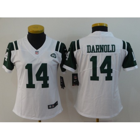 Women's New York Jets #14 Sam Darnold White Vapor Untouchable Limited Stitched NFL Jersey