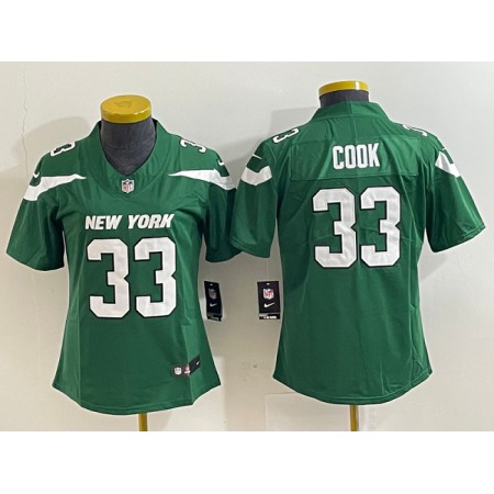 Women's New York Jets #33 Dalvin Cook Green Vapor Untouchable Limited Stitched Football Jersey(Run Small)