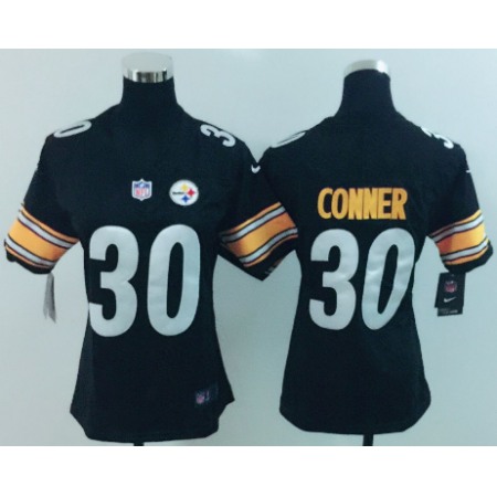 Women's Nike Pittsburgh Steelers #30 James Conner Black Vapor Untouchable Limited Stitched NFL Jersey
