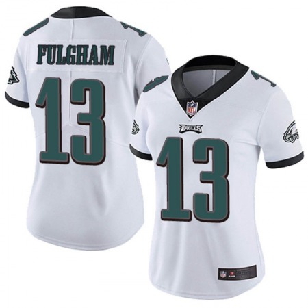 Women's Philadelphia Eagles #13 Travis Fulgham White Vapor Untouchable Limited Stitched NFL Jersey(Run Small)