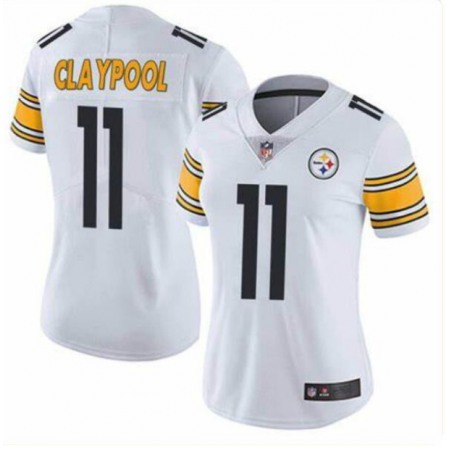 Women's Pittsburgh Steelers #11 Chase Claypool White Vapor Untouchaable Limited Stitched Jersey(Run Small)
