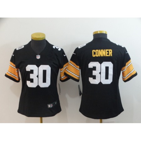 Women's Pittsburgh Steelers #30 James Conner 2018 Black Vapor Untouchable Limited Stitched NFL Jersey