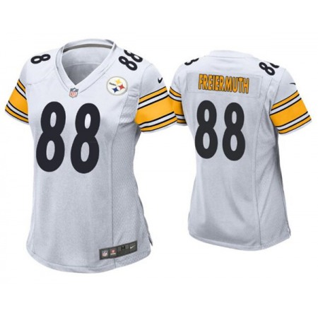 Women's Pittsburgh Steelers #88 Pat Freiermuth White Vapor Untouchable Limited Stitched NFL Jersey(Run Small)