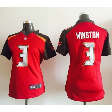 Nike Buccaneers #3 Jameis Winston Red Team Color Women's Stitched NFL New Elite Jersey