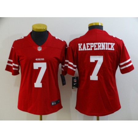Women's NFL San Francisco 49ers #7 Colin Kaepernick Red Vapor Untouchable Limited Stitched Jersey(Run Small)