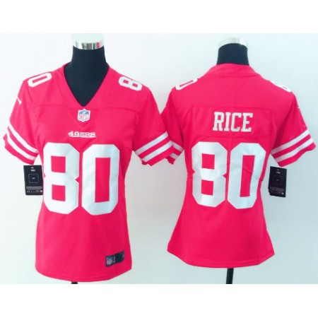 Women's Nike San Francisco 49ers #80 Jerry Rice Red Vapor Untouchable Limited Stitched NFL Jersey