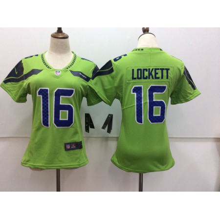 Women's Nike Seattle Seahawks #16 Tyler Lockett Green Untouchable Limited Stitched NFL Jersey