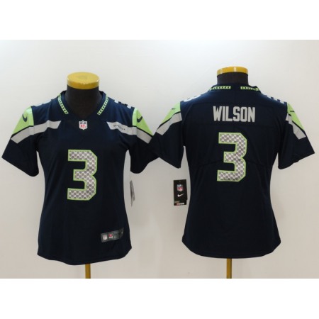 Women's Seattle Seahawks #3 Russell Wilson Blue Vapor Untouchable Limited Stitched NFL Jersey
