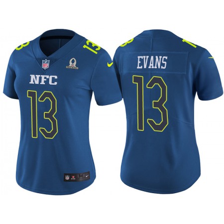 Women's Tampa Bay Buccaneers #13 Mike Evans Blue Pro Bowl Stitched NFL Jersey(Run Small)