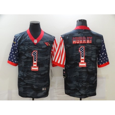 Men's Arizona Cardinals #1 Kyler Murray 2020 Camo USA Flag Limited Stitched Jersey