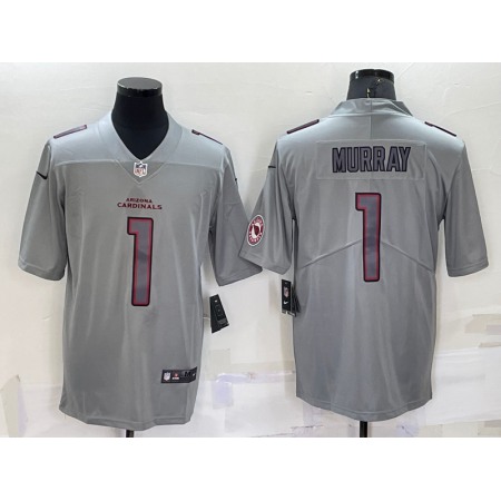 Men's Arizona Cardinals #1 Kyler Murray Grey With Patch Atmosphere Fashion Stitched Jersey