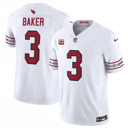 Men's Arizona Cardinals #3 Budda Baker White 2023 F.U.S.E. With 4-Star C Patch Vapor Untouchable Limited Stitched Football Jersey