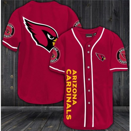Men's Arizona Cardinals Red Baseball Jersey Shirt