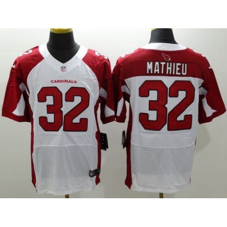 Nike Cardinals #32 Tyrann Mathieu White Men's Stitched NFL Elite Jersey