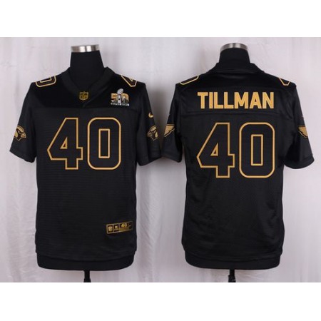 Nike Cardinals #40 Pat Tillman Black Pro Line Gold Collection Men's Stitched NFL Elite Jersey