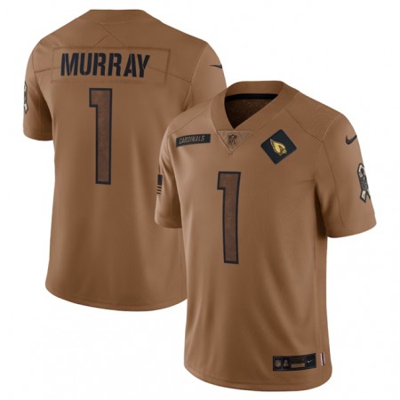 Men's Arizona Cardinals #1 Kyler Murray 2023 Brown Salute To Service Limited Stitched Football Jersey