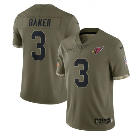 Men's Arizona Cardinals #3 Budda Baker Olive 2022 Salute To Service Limited Stitched Jersey