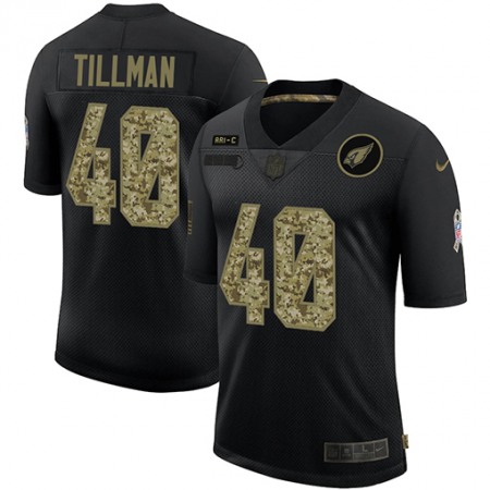Men's Arizona Cardinals #40 Pat Tillman 2020 Black Camo Salute To Service Stitched Jersey