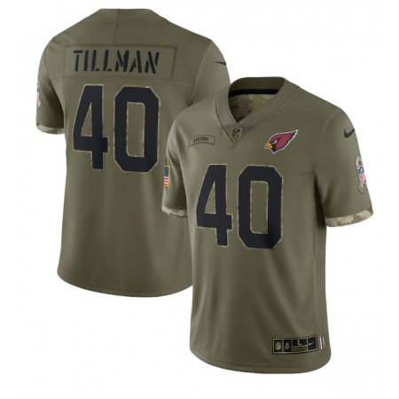 Men's Arizona Cardinals #40 Pat Tillman Olive 2022 Salute To Service Limited Stitched Jersey